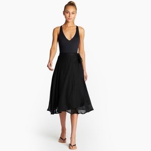 Vitamin A Lana Linen Wrap Ecolinen Gauze Black Skirt Size Small